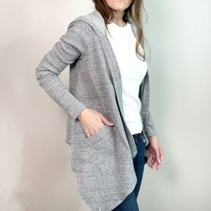 SPLENDID Gray Thermal Flight Cardigan with Hood and patch pockets size XS